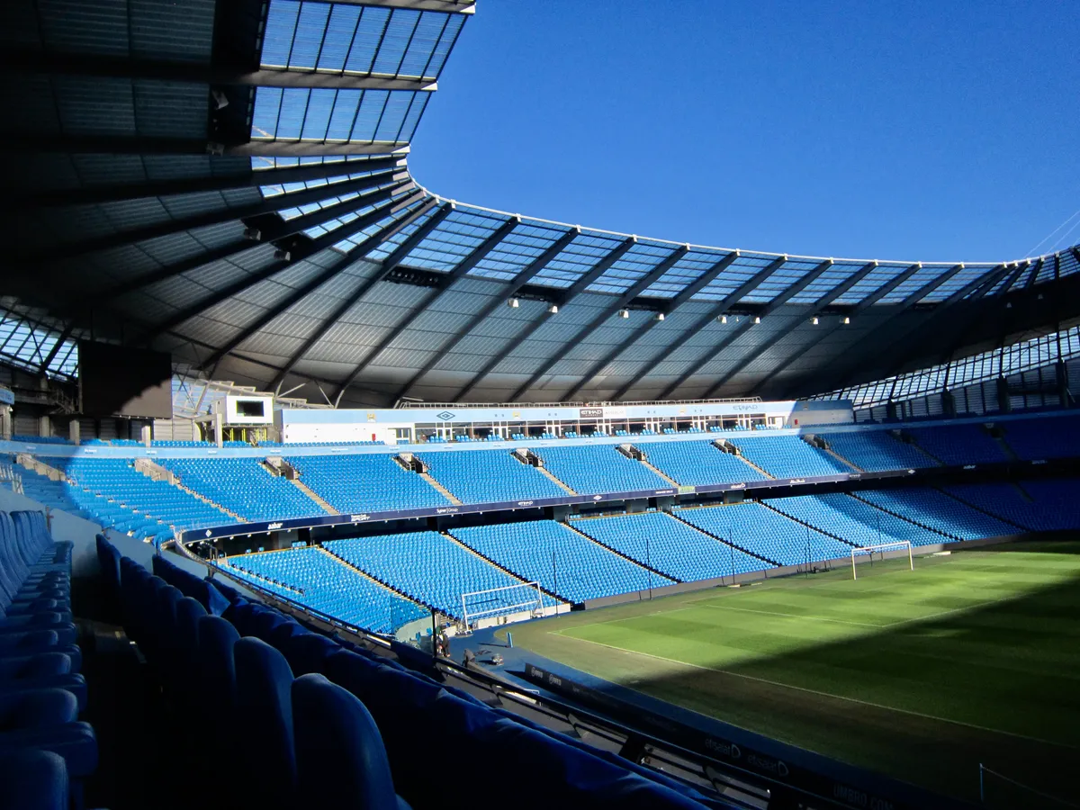 The Etihad Stadium bowl seen from the stands during a Manchester City stadium tour