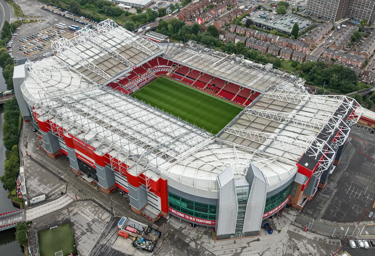 Old Trafford stadium exterior, home of the Manchester United stadium tour and museum